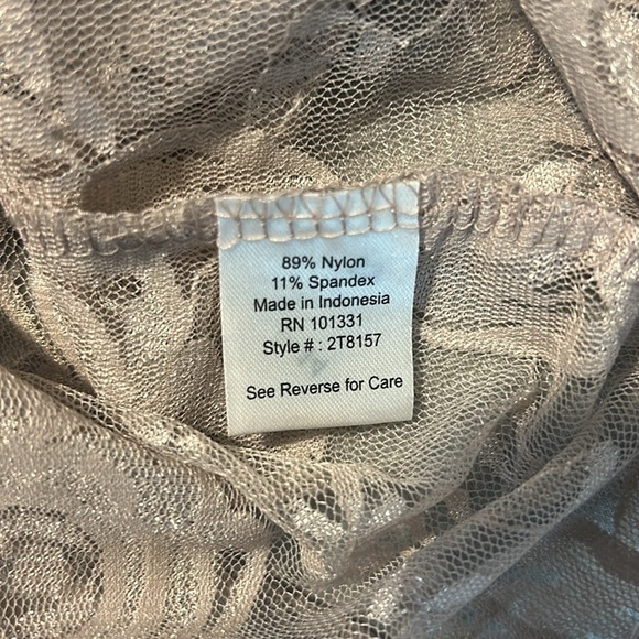 Charlotte Russe Lace Sheer Top Cap Sleeve New XL Y2K - Picture 7 of 8